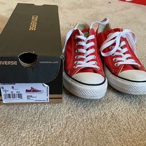 Woman’s Red Converse All Stars